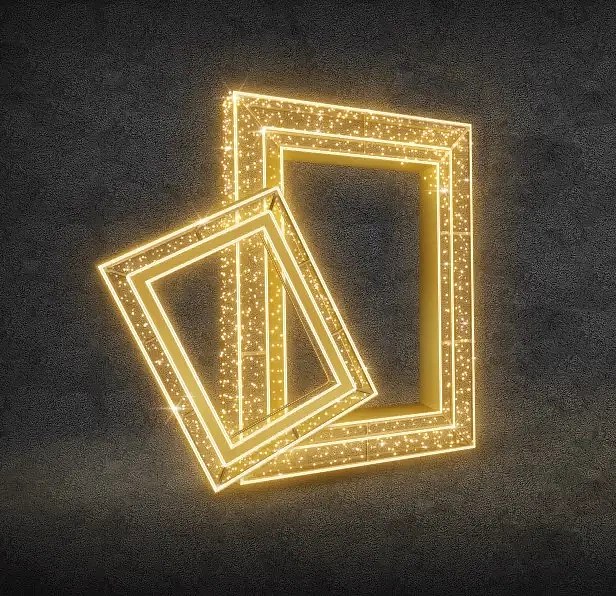Svetelné rámy LED, 240 x 230 x 100 cm, teplá biela, 230 V, 191,3 W, 77 kg, zo 4 častí