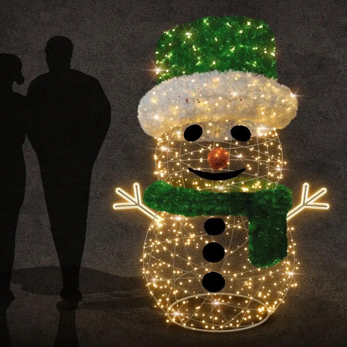 Easy Fix 3D LED svetlo snehuliaka 200 × 150 × 150 cm, teplá biela, hliník