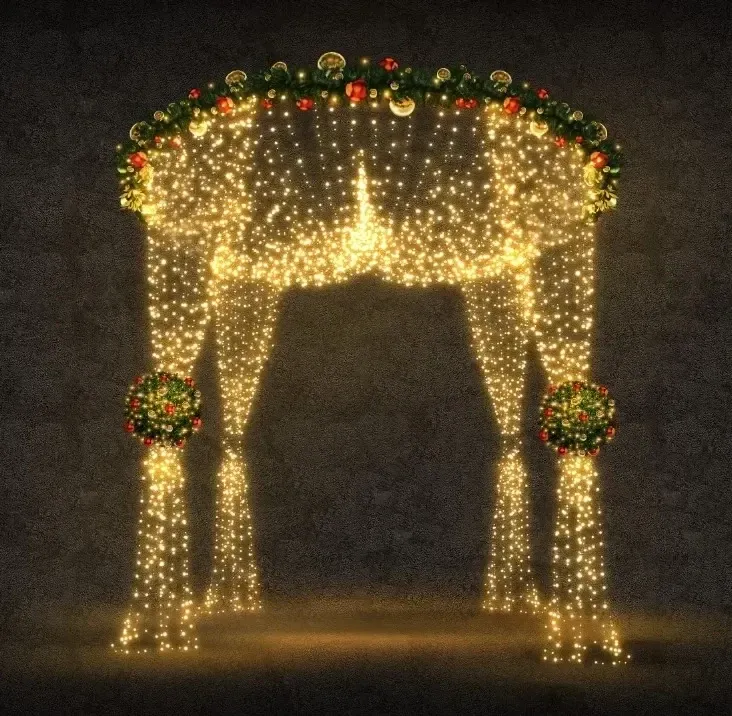 Svetelný baldachýn LED, 315 x 280 x 315 cm, teplá biela, 36 V, 92,4 W, 7 dielov