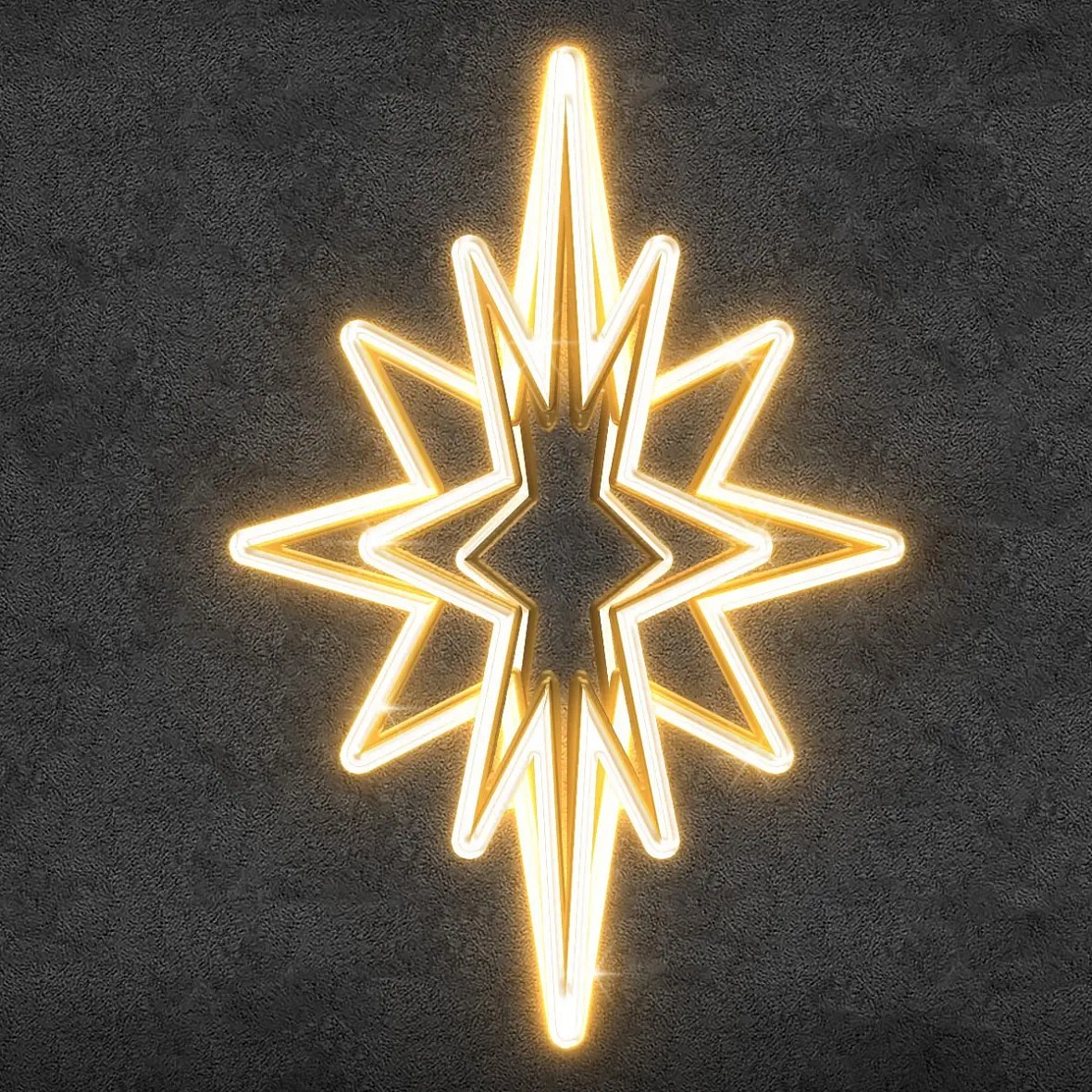 Easy Fix 3D LED svetlo na vrchole stromu, 95 × 150 × 95 cm, teplá biela, hliník