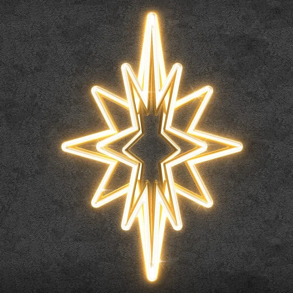Easy Fix 3D LED svetlo na vrchole stromu, 95 × 150 × 95 cm, teplá biela, hliník
