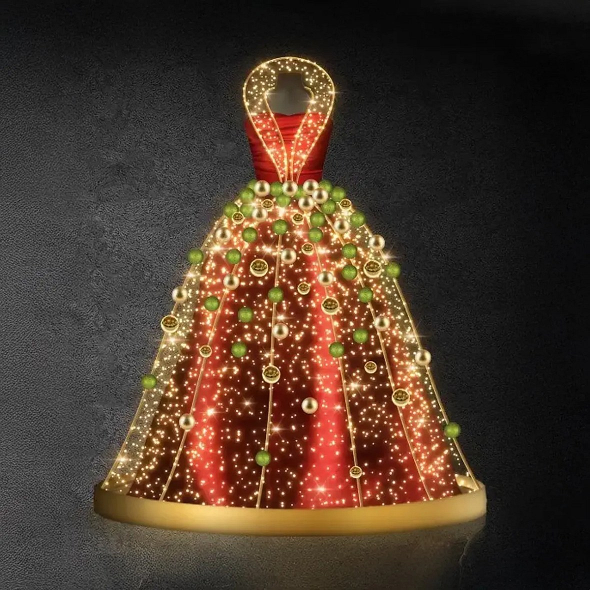 3D svetelné šaty LED, 170 × 170 cm, teplá biela, 24 V, 8,8 W, 10 kg, 4 diely