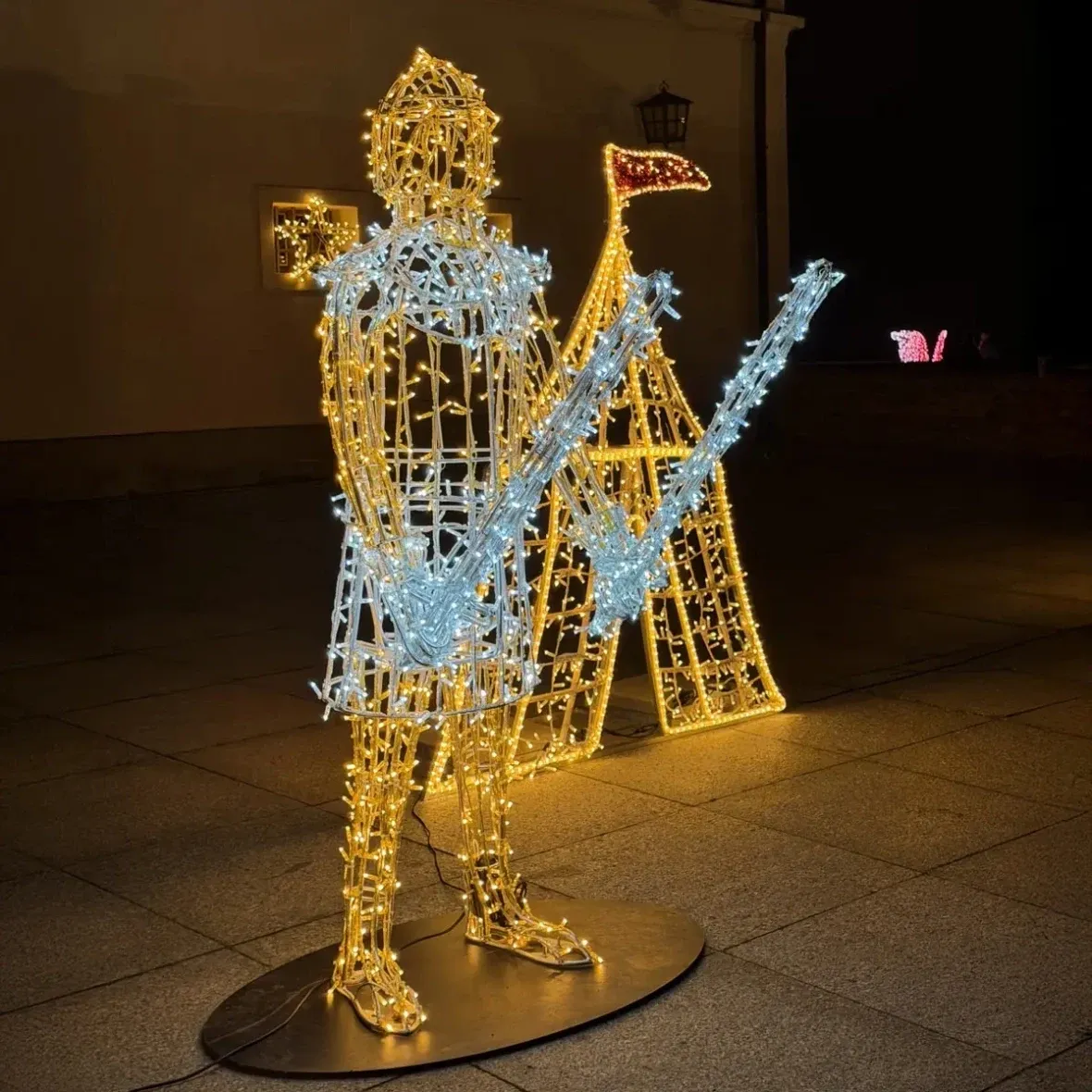 Eco Fix 3D LED Light Knight III, 220 cm, teplá a ľadová biela, hliník