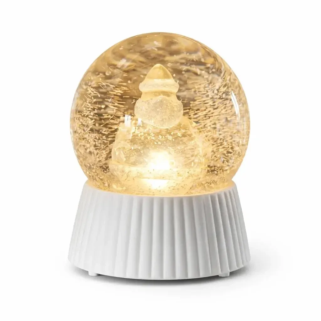 LED snehová guľa, 10 × 14,5 cm, Santa Claus