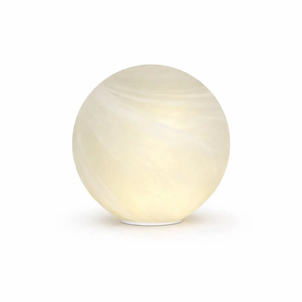 _Stiahnuté 3D LED svetelná guľa Odina, biela, matná, 20 cm, interiér