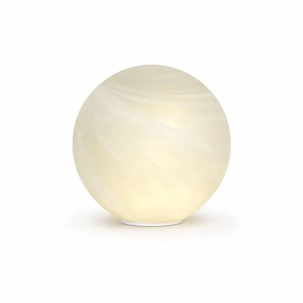 _Stiahnuté 3D LED svetelná guľa Odina, biela, matná, 20 cm, interiér