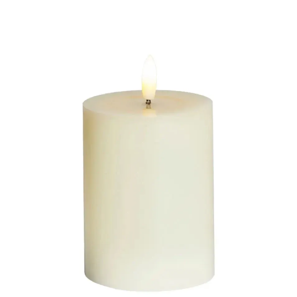 LED sviečka na batérie Sille Ivory, Ø 7,5 × 10 cm, biela, 2× AA