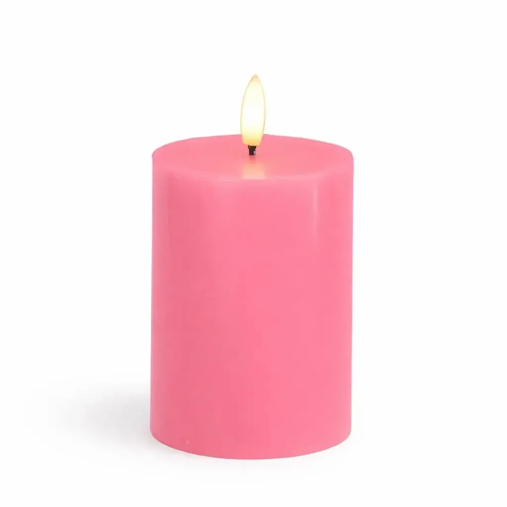 LED sviečka na batérie, vosk Sille, Ø 7,5 × 10 cm, staroružová, 2× AA