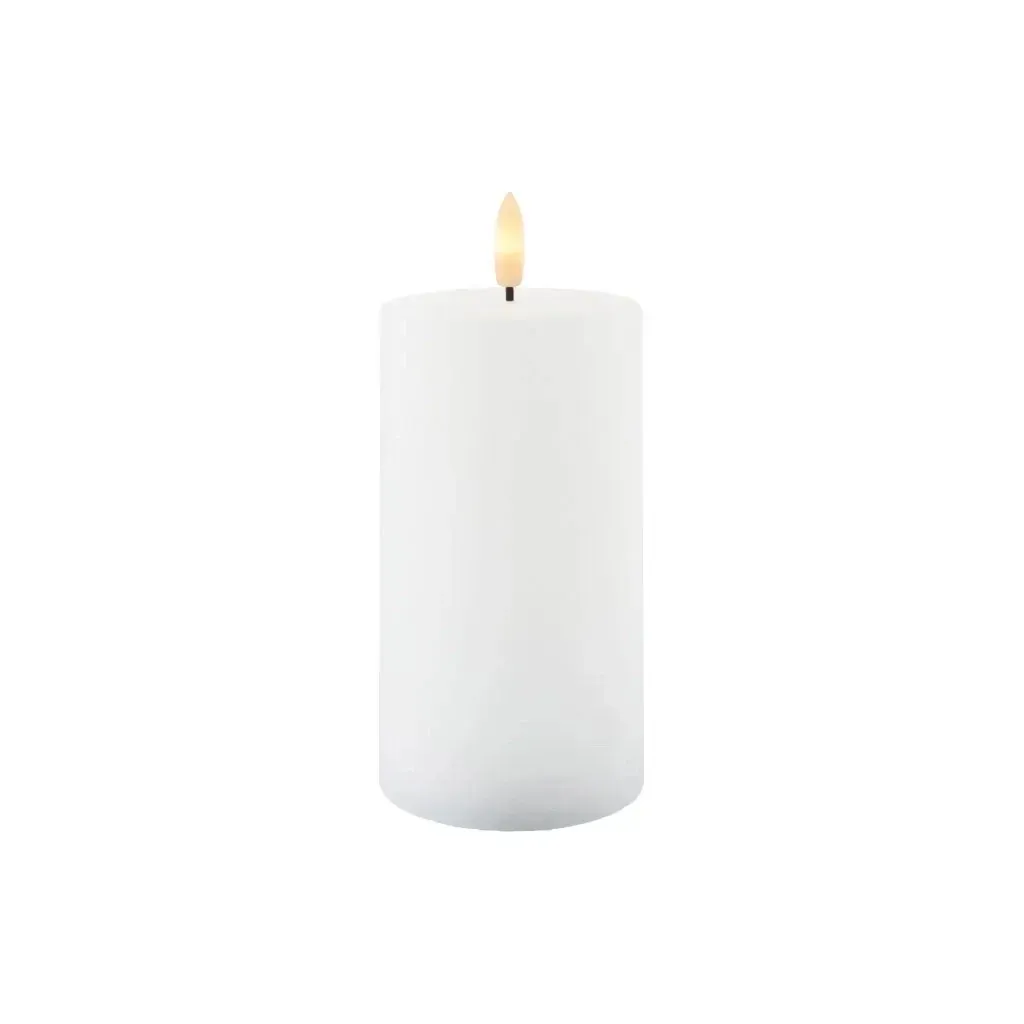 Nabíjateľná LED sviečka z pravého vosku Sille, Ø 7,5 × 15 cm, biela