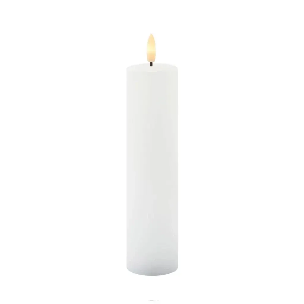 Nabíjateľná LED sviečka z pravého vosku Sille, biela, Ø 5 × 20 cm