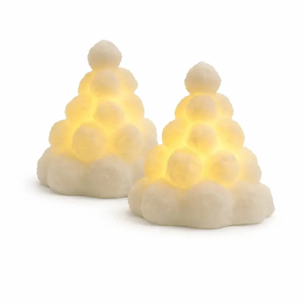 LED sviečky z pravého vosku na batérie, snehové gule, ø 8 × 10 cm, biele, sada 2 ks, CR2032