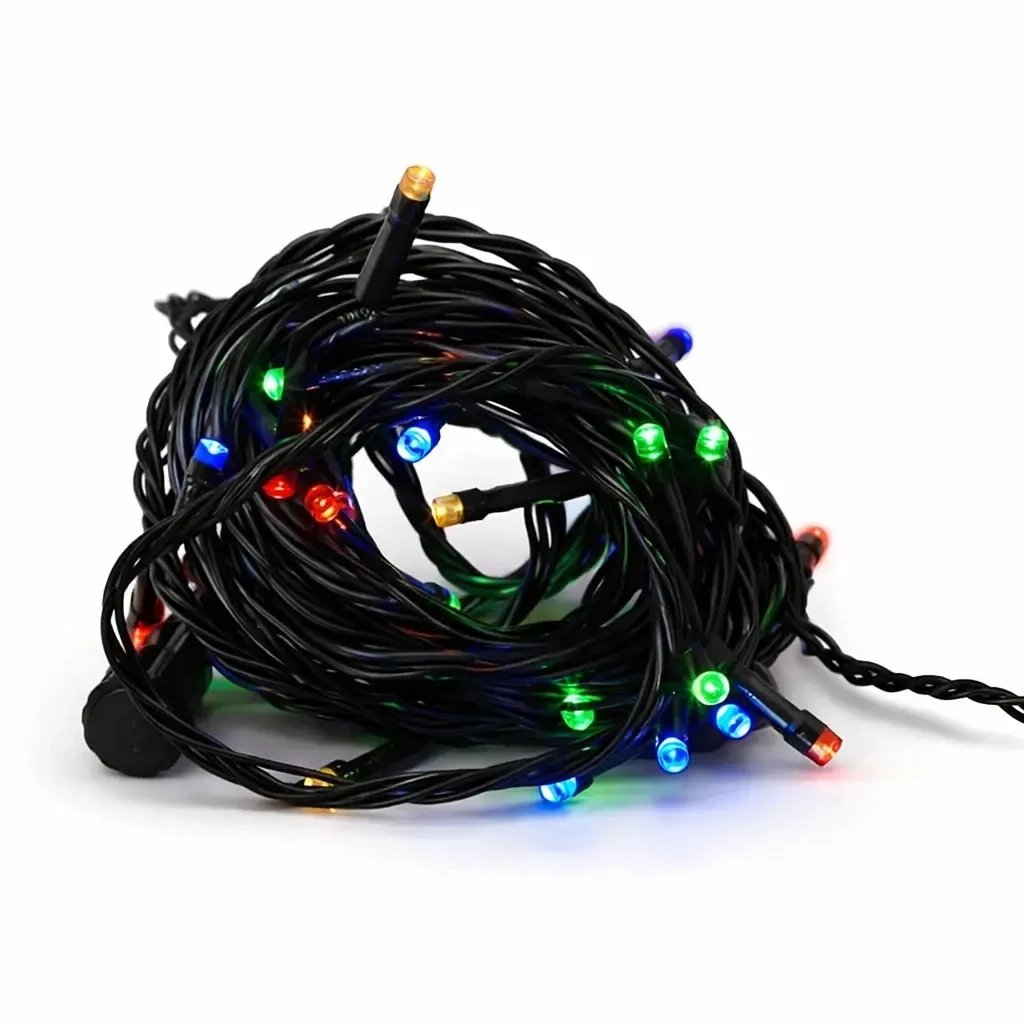 Hobby Line LED svetelný reťazec, vonkajší, 4 m, farebný, 32 diód, tmavozelený kábel, IP44, predlžovací