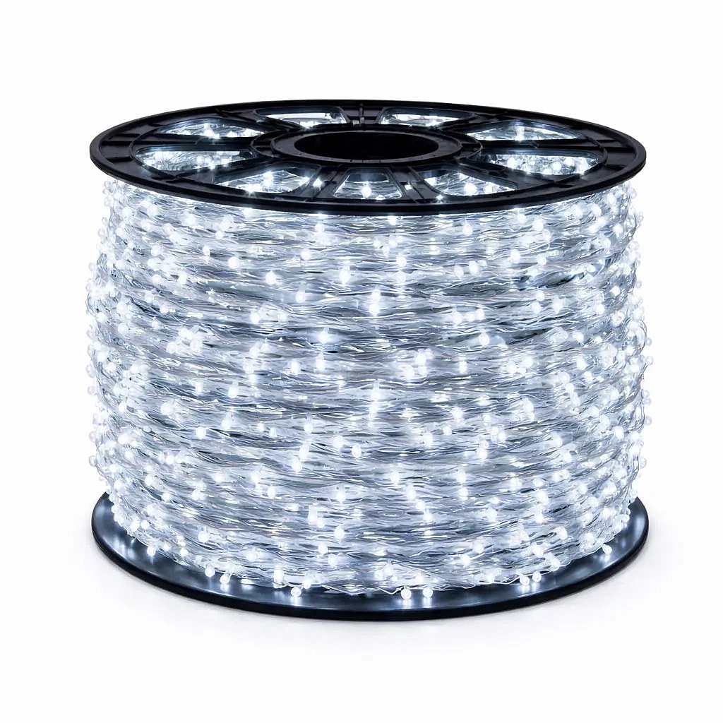 Svetelný reťazec Eco Fix LED, vonkajší, 80 m, ľadovo biela, 800 diód, priehľadný kábel, IP67, cievka