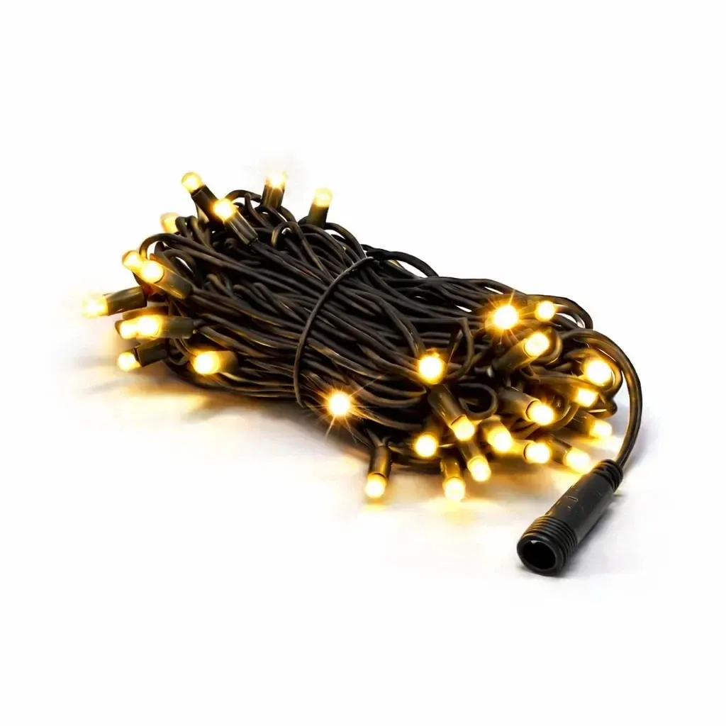 Svetelný reťazec Easy Fix LED, kontúrový, 5 m, vonkajší, teplá biela s funkciou FLASH, 60 LED diód, čierny kábel, IP67
