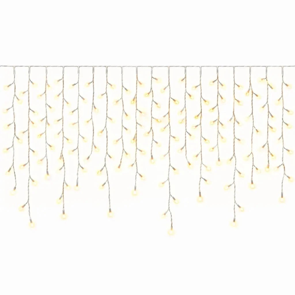 Easy Fix Interiér LED rampouchy, svetelné kvapky, 300 × 90 cm, teplá biela, 174 diód, priehľadný kábel, IP20, predlžovací