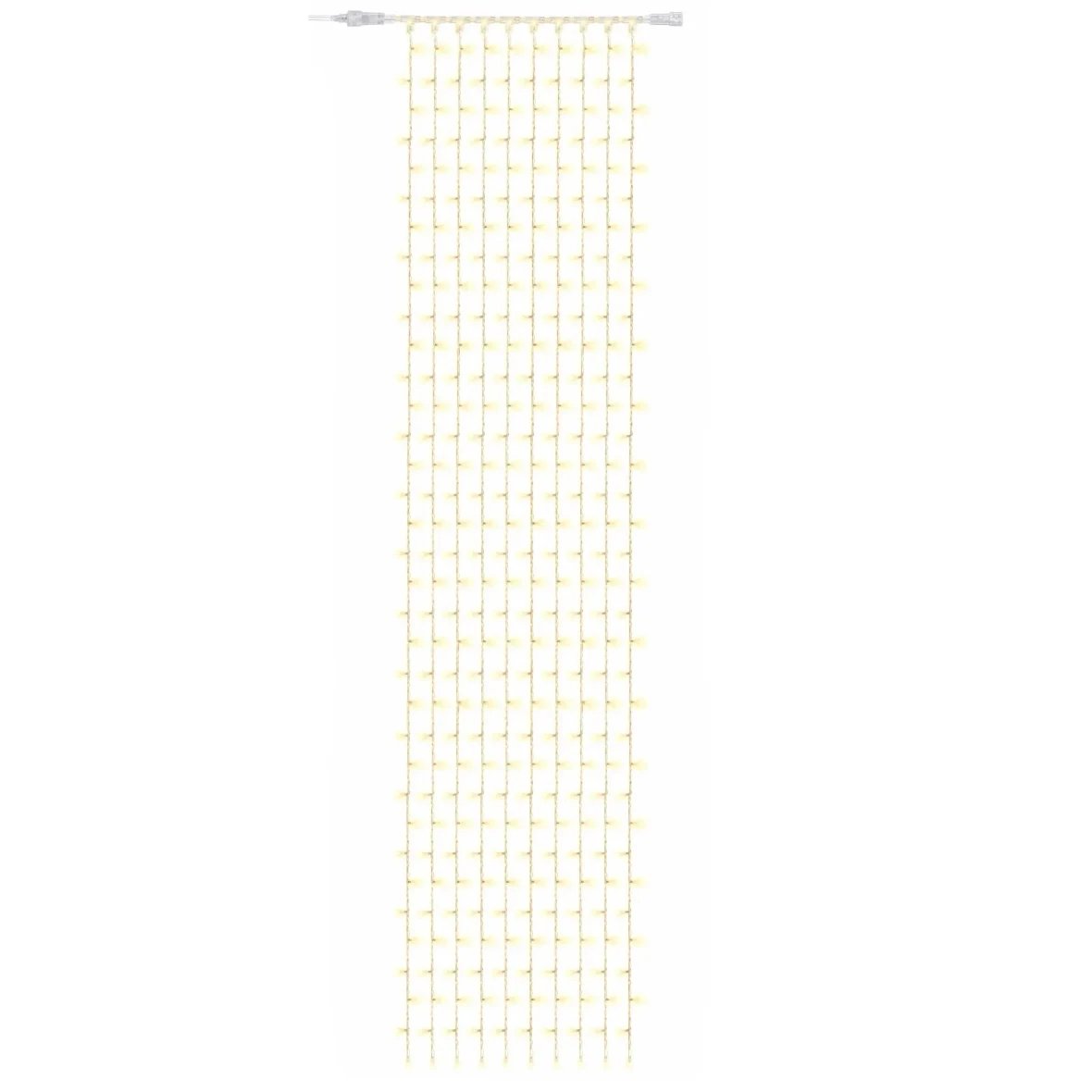 Easy Fix LED svetelná závesná dekorácia do interiéru, 100 × 500 cm, teplá biela, 500 LED diód, 10 reťazcov, priehľadný kábel, IP20, predlžovací