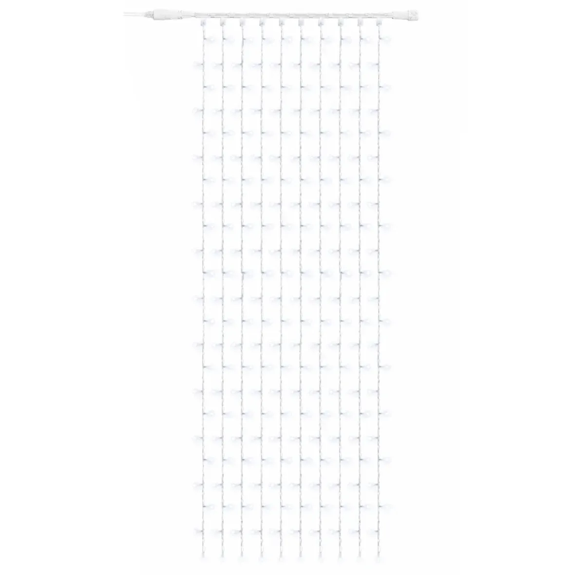 Easy Fix LED svetelná girlanda do exteriéru, 100 × 300 cm, ľadovo biela s efektom FLASH, 300 LED diód, biely kábel, IP44, predlžovací