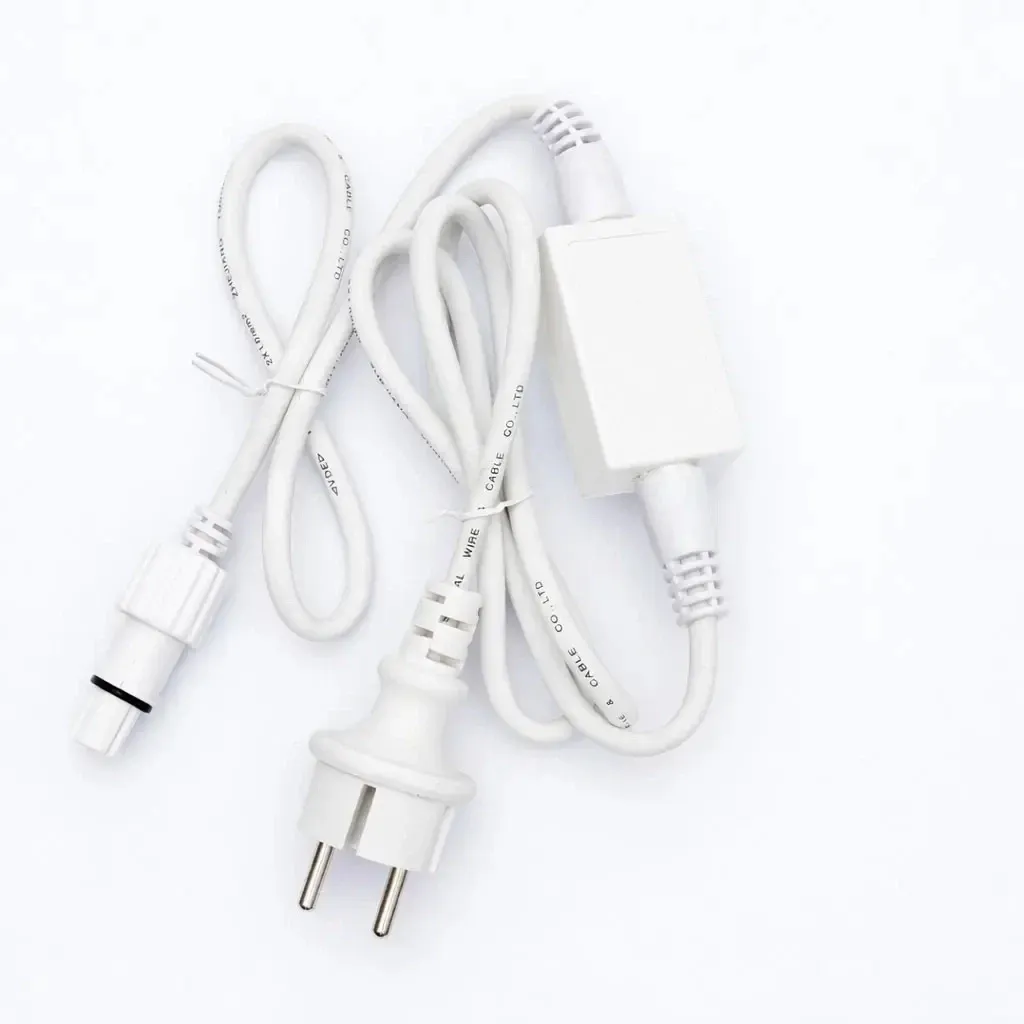 Easy Fix Vonkajší napájací kábel 480 W s neoddeliteľným AC/DC, 150 cm biely kábel IP67, 230 V