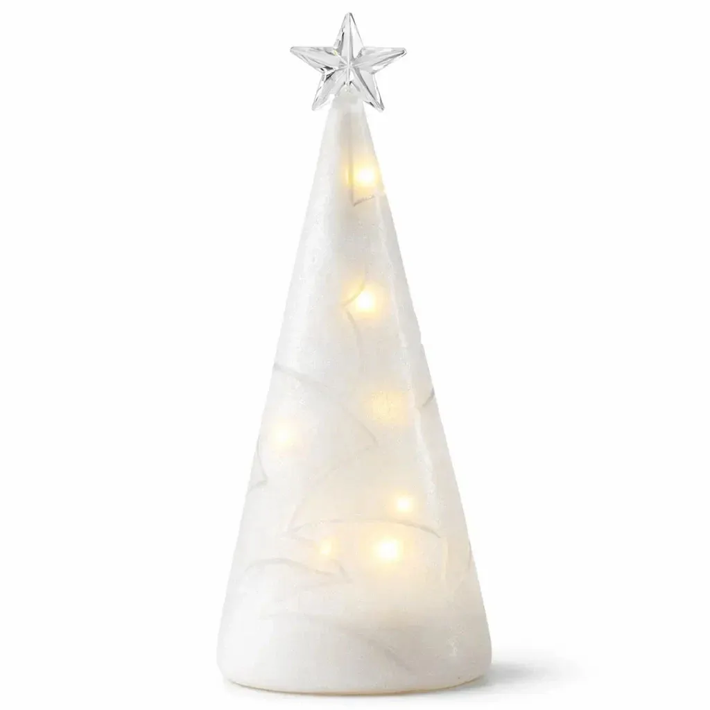 LED stromček, biely, 22 cm, mrazený