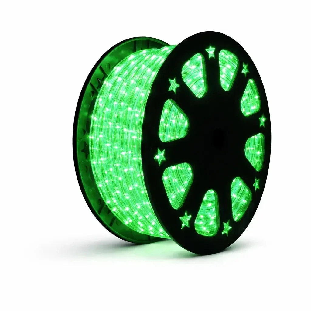 Easy Fix LED svetelná hadica na vonkajšie použitie, 50 m, zelená, 1500 diód, priehľadný kábel, IP44, cievka