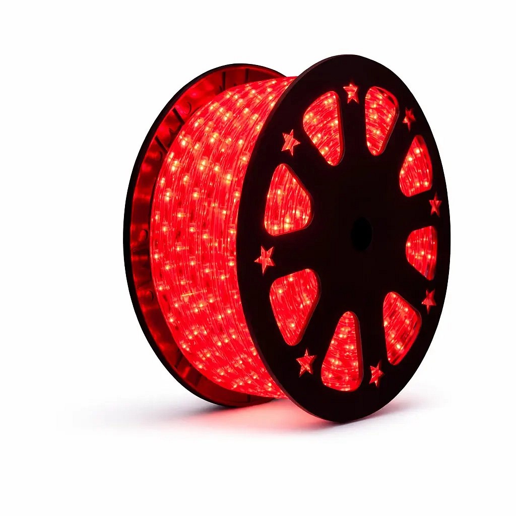 Easy Fix LED svetelná hadica pre vonkajšie použitie, 50 m, červená, 1500 diód, priehľadná, IP44, cievka