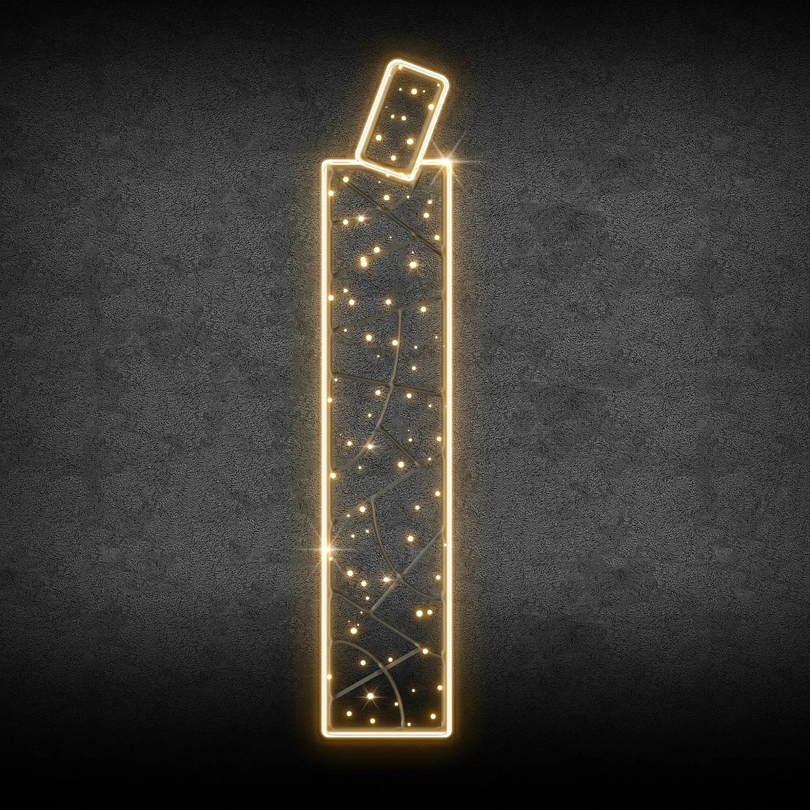 Eco Fix 2D LED svetelné písmeno Í, 37 × 160 × 3 cm, teplá biela, závesné, 3D tlač