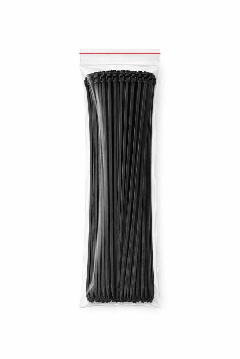 Plastová páska 4,8 mm × 43 cm čierna esca páska, balenie 100 ks
