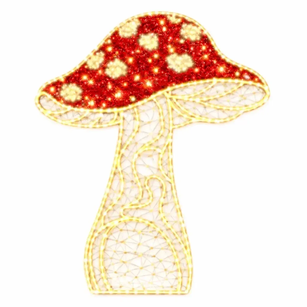 Eco Fix 2D LED svietiaca huba muchomůrka I., 148 × 200 × 3 cm, teplá biela, závesná, 3D tlač