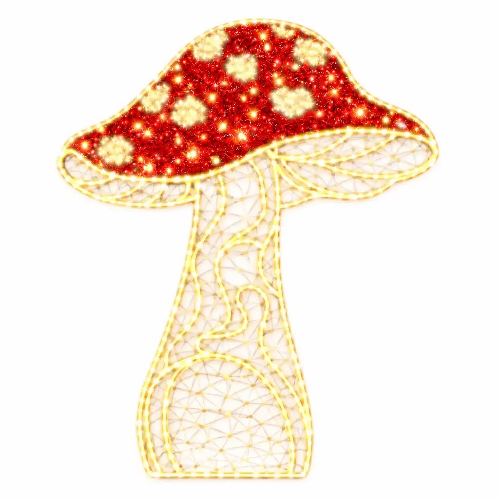 Eco Fix 2D LED svetelná huba, muchotrávka I., 145 × 203 × 66 cm, teplá biela, stojaca, 3D tlač