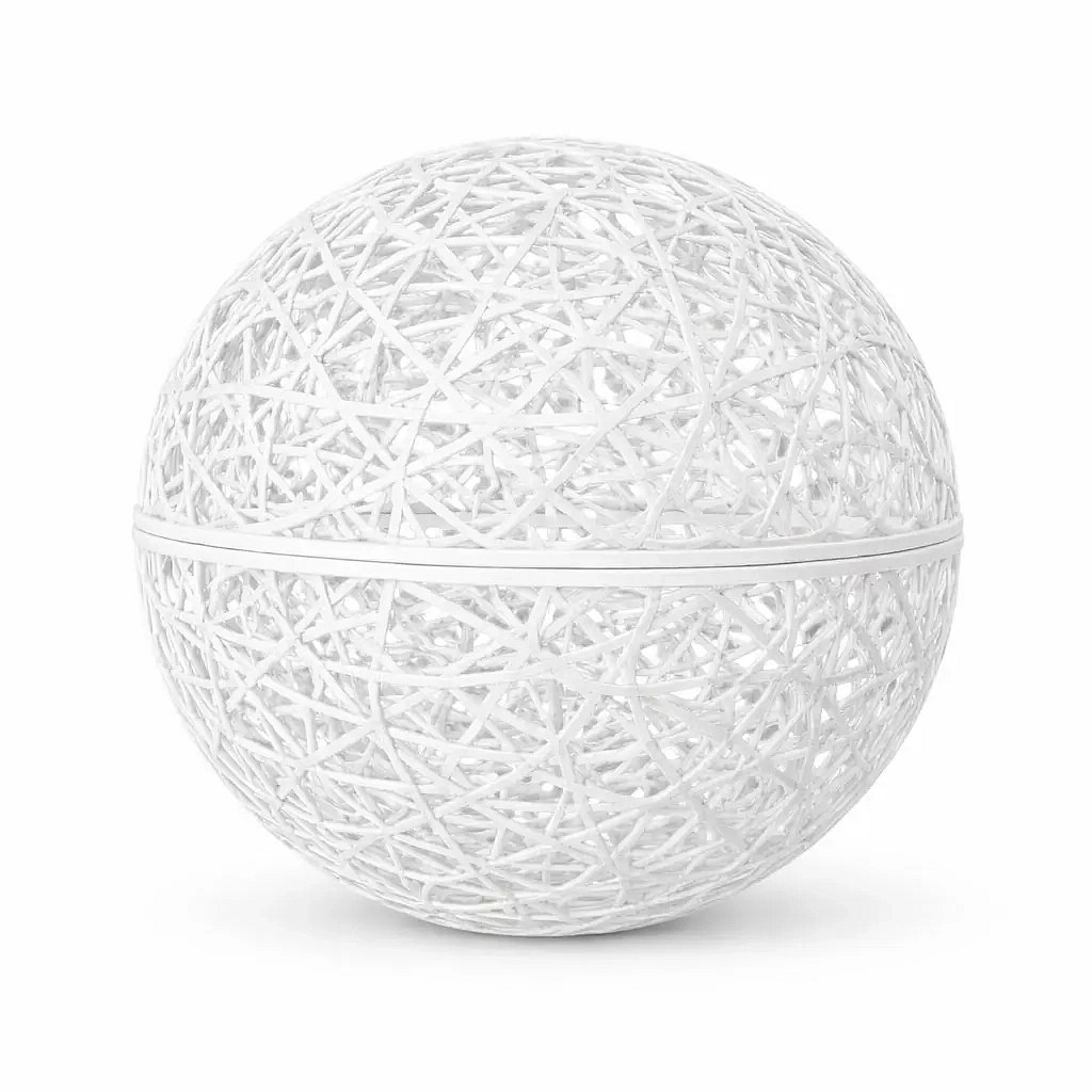 3D guľa zo sklenených vlákien, priemer 25 cm, biela, bez osvetlenia