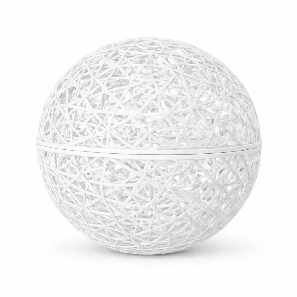 3D guľa zo sklenených vlákien, priemer 25 cm, biela, bez osvetlenia