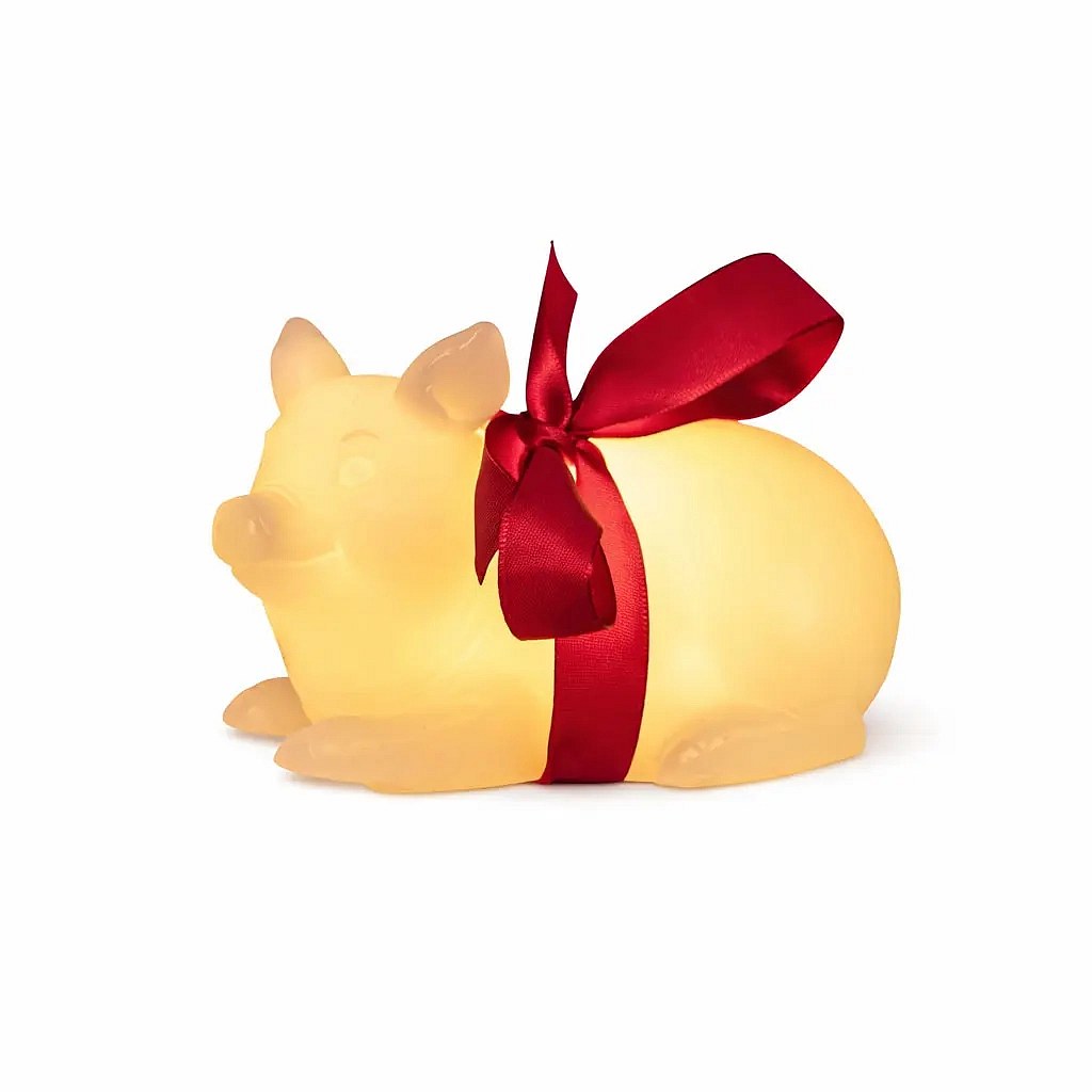 LED sviečka z pravého vosku na batérie, prasiatko, biela, 4 × 12 cm, CR2032