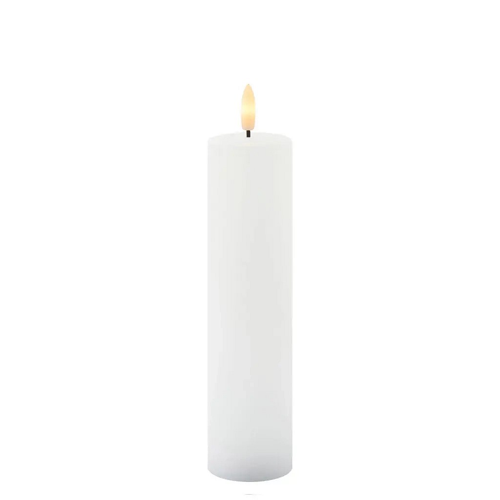 LED sviečka z pravého vosku Sille, biela, Ø 5 × 20 cm, 2 × AA