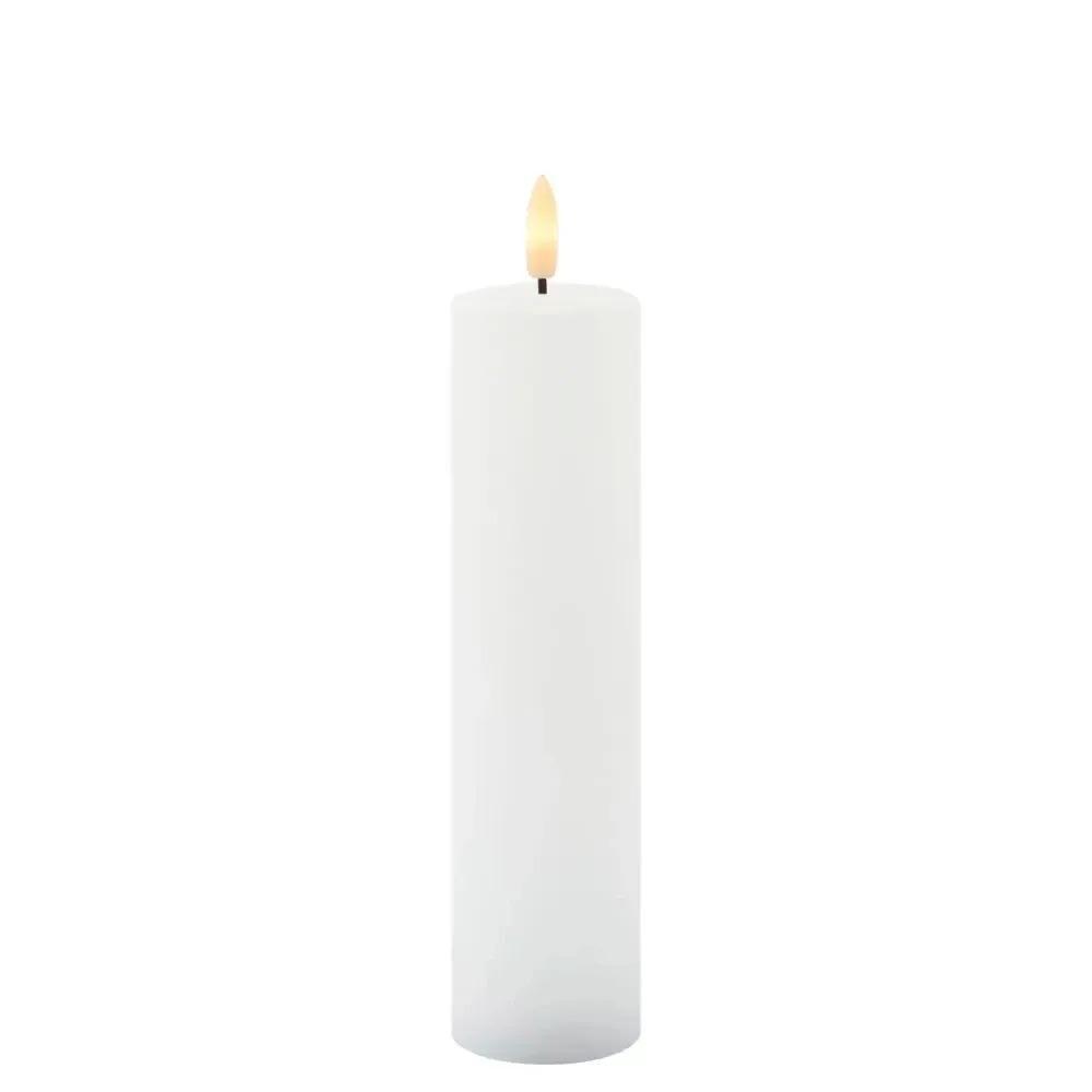 LED sviečka na batérie, vosk Sille, Ø 5 × 25 cm, biela, 2 × AA