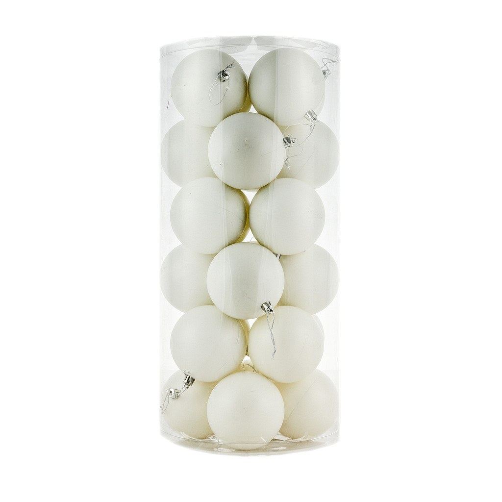 Výroba Plastové gule, d. 8 cm, biele, 24x matné