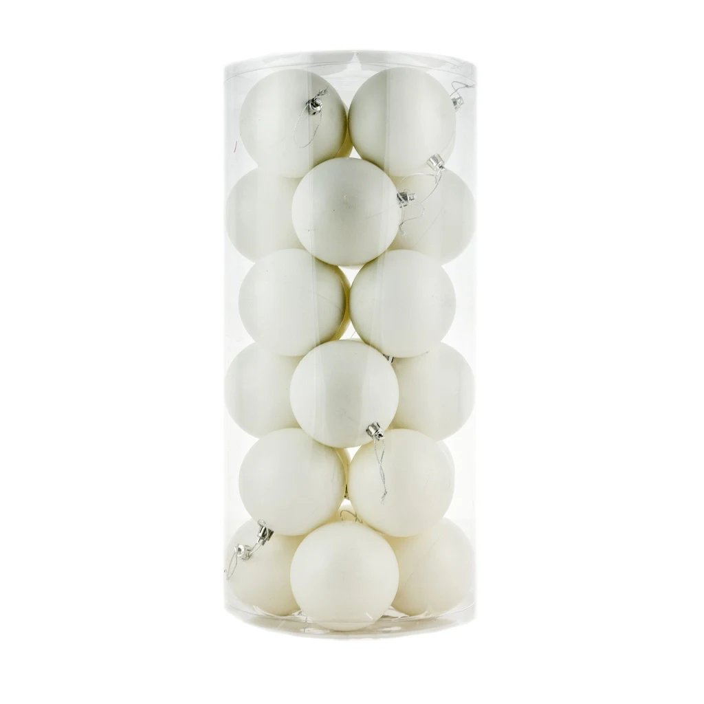 Výroba Plastové gule, d. 8 cm, biele, 24x matné