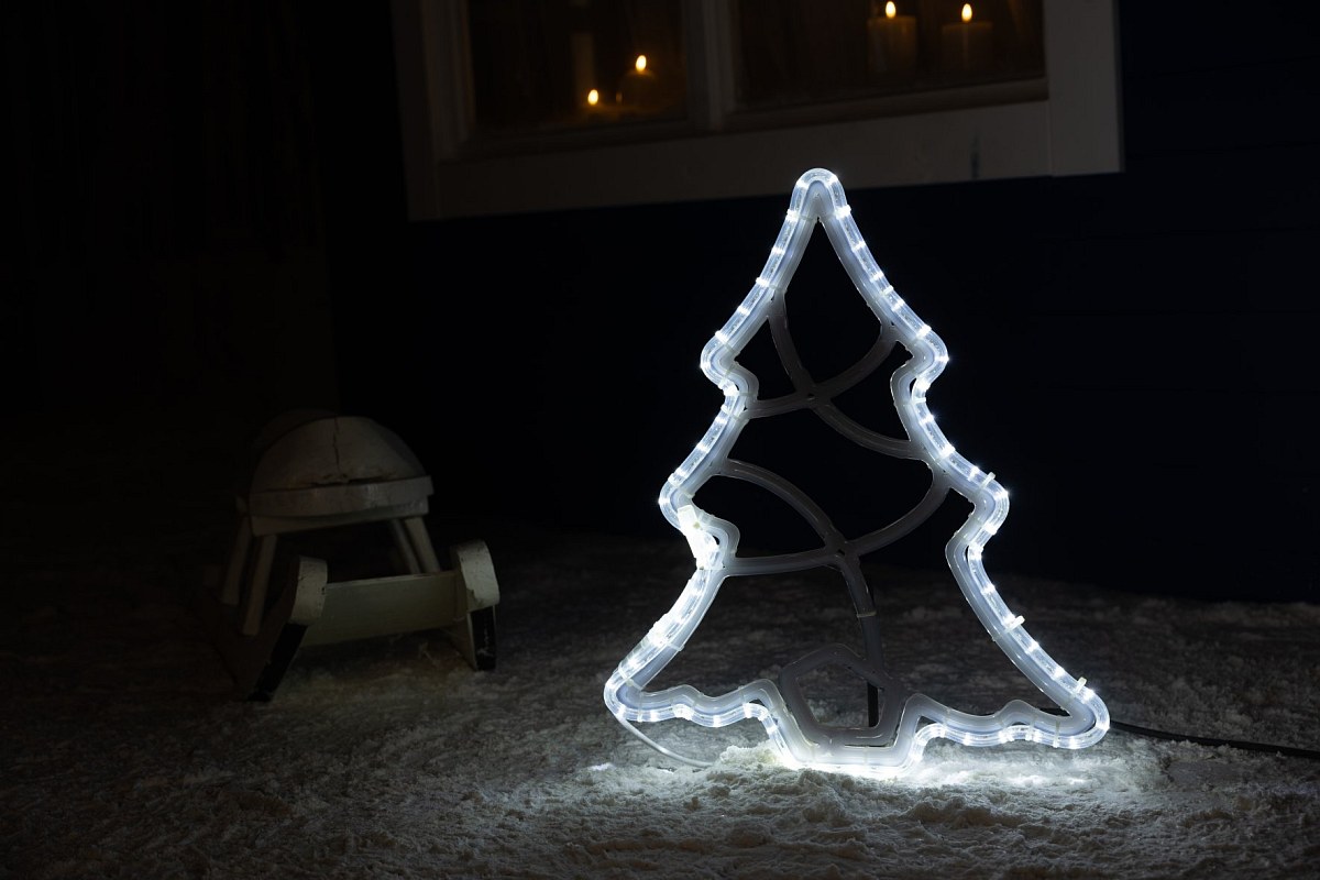 Easy Fix 2D LED vianočný stromček, 49 × 58 × 2 cm, teplá biela, 3D tlač, DZX0091S1
