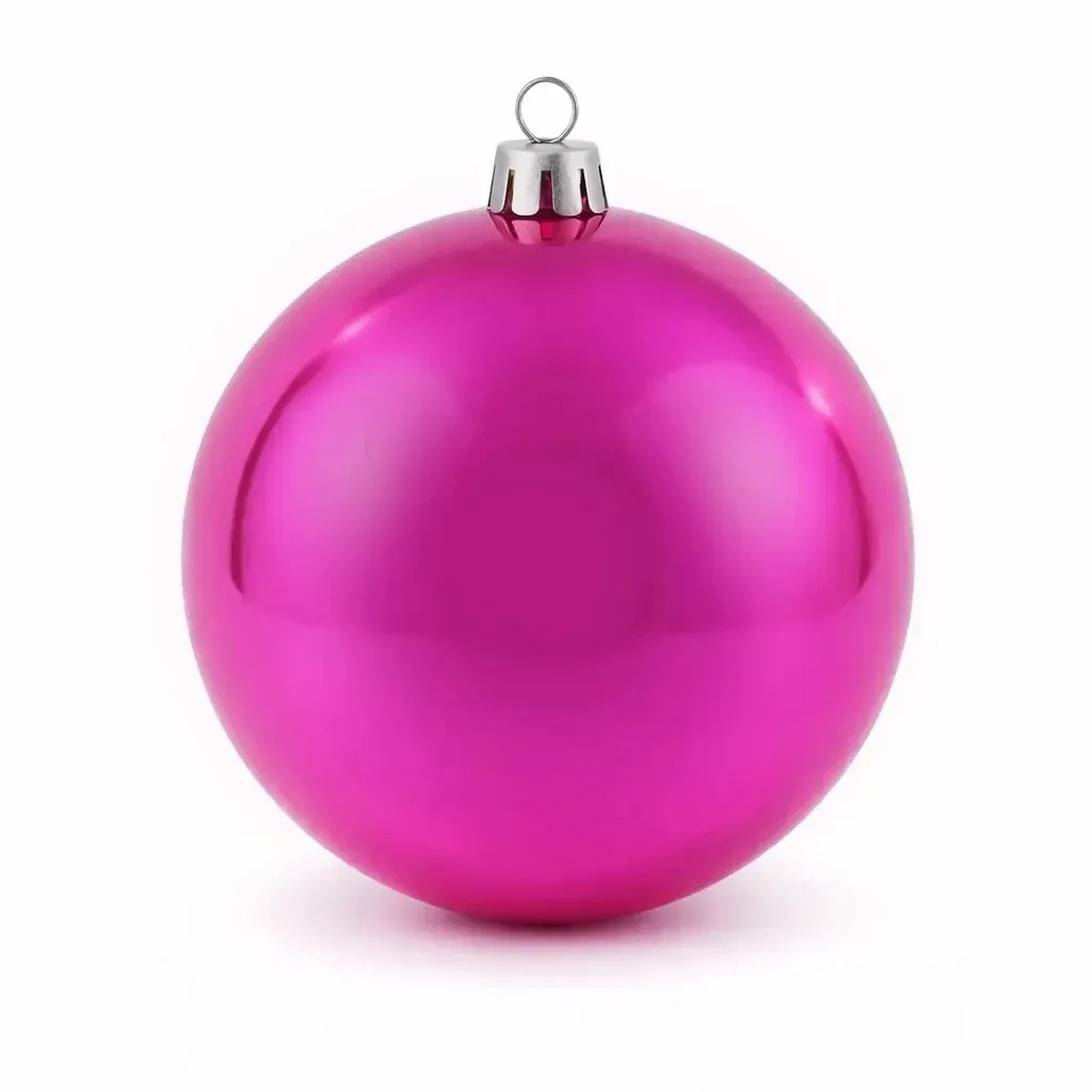Veľká vianočná ozdoba ružová lesklá 30 cm plastová guľa