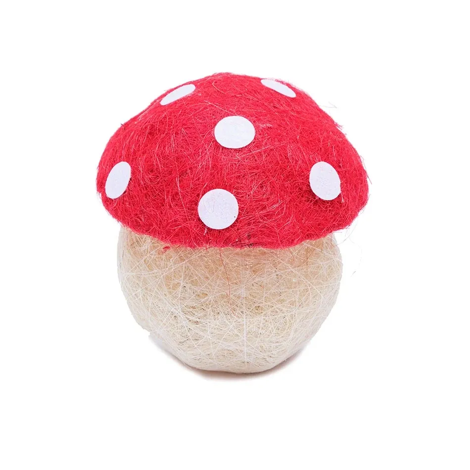 Jesenná dekorácia – muchotrávka, 20 cm, drôtená, opletená priadzou