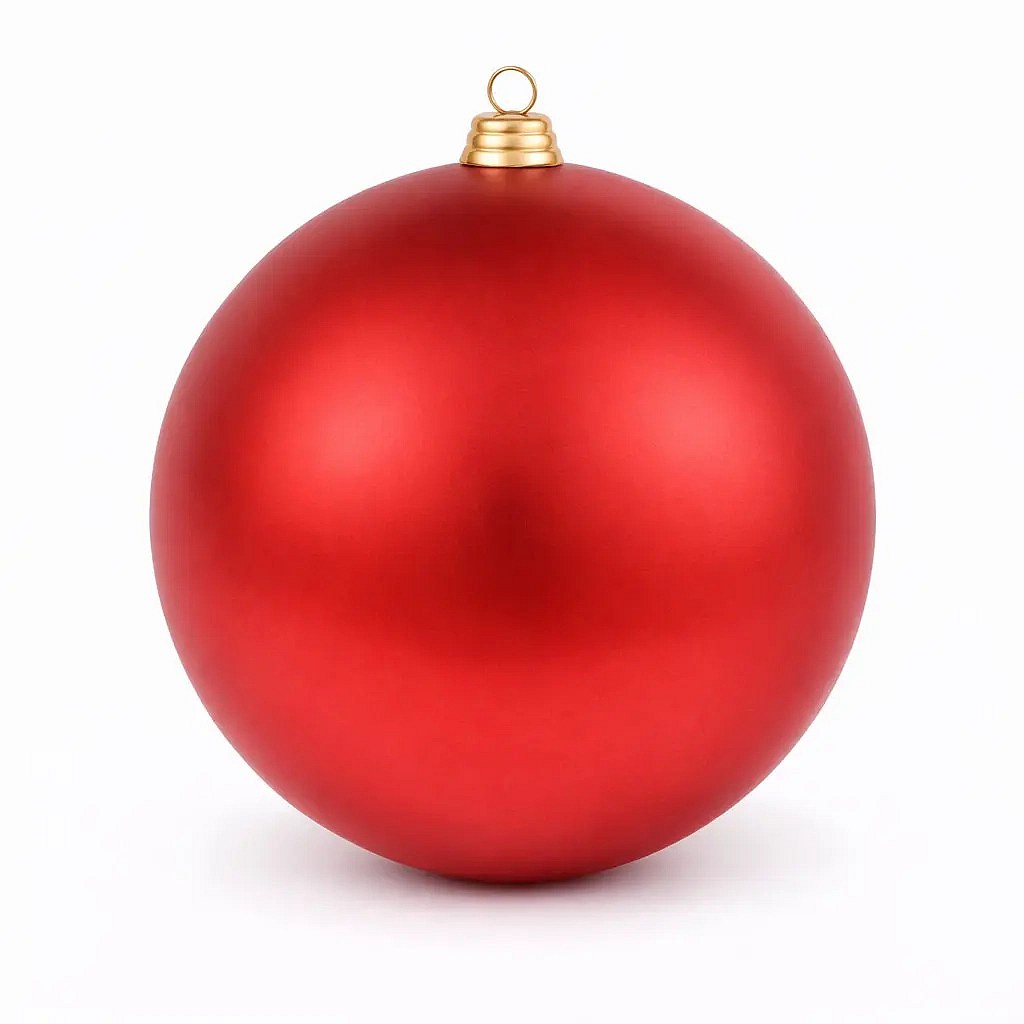 Veľká vianočná guľa 40 cm, červená, matná, UV