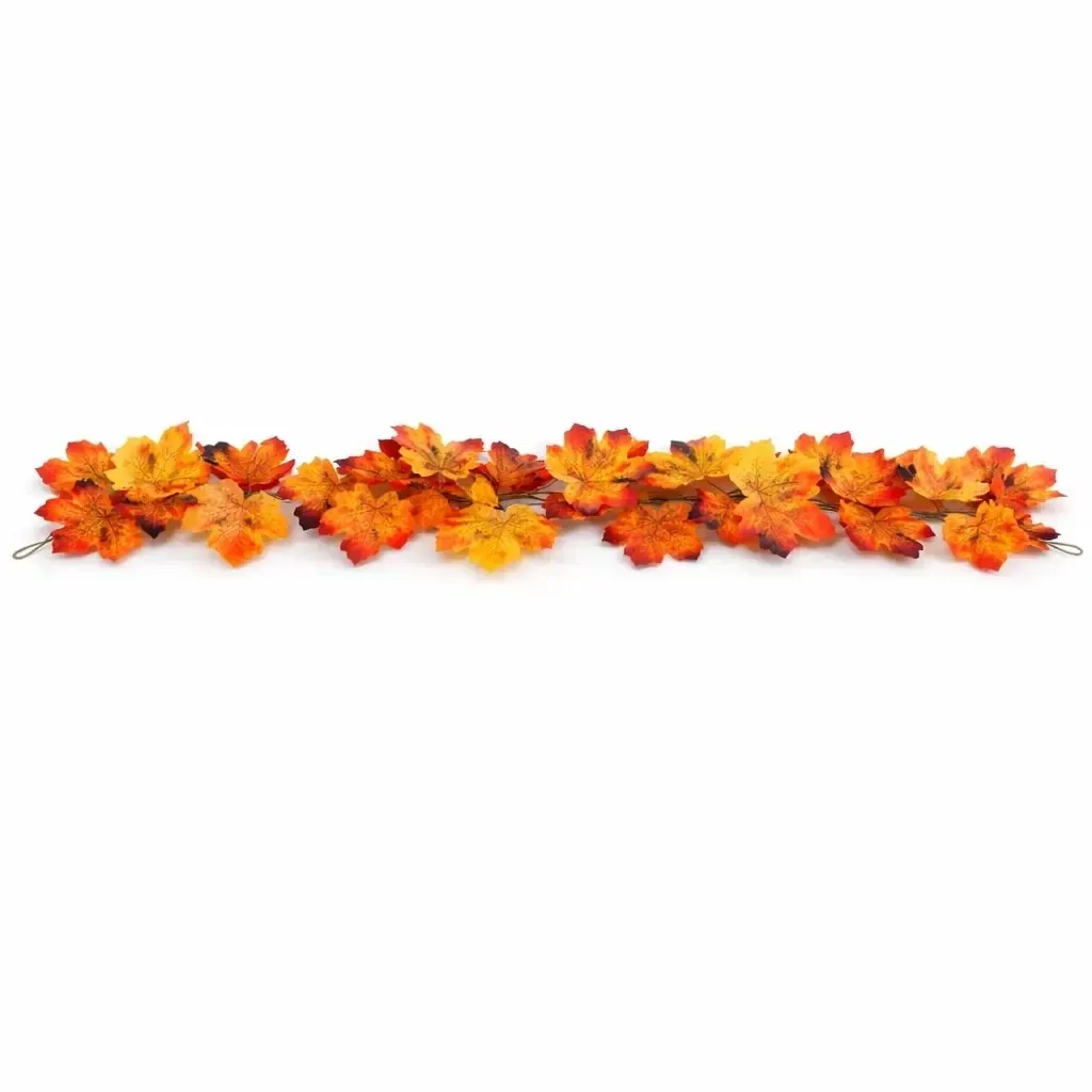 3D umelý jesenný veniec listy 200 cm, plast IP 44