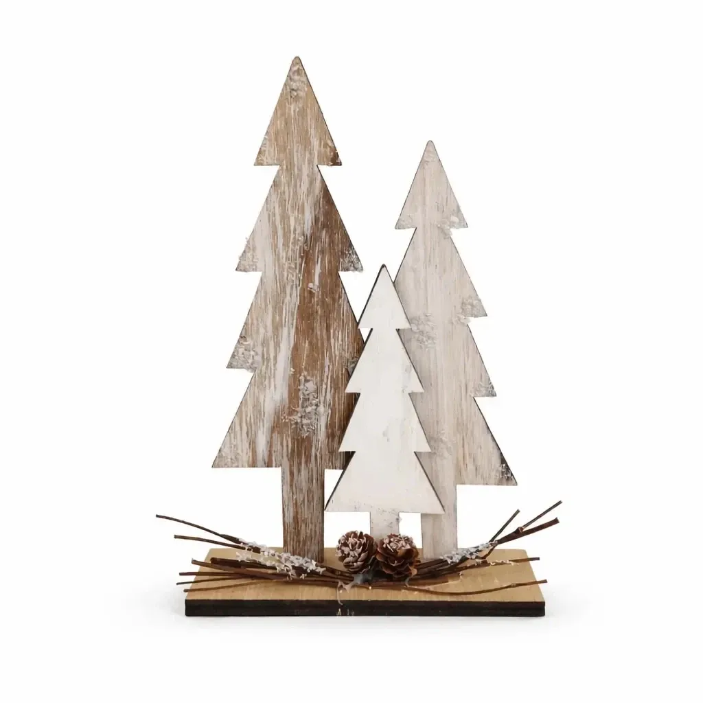 Drevené stolové dekorácie stromy 16 × 4,5 × 24,7 cm, stojace