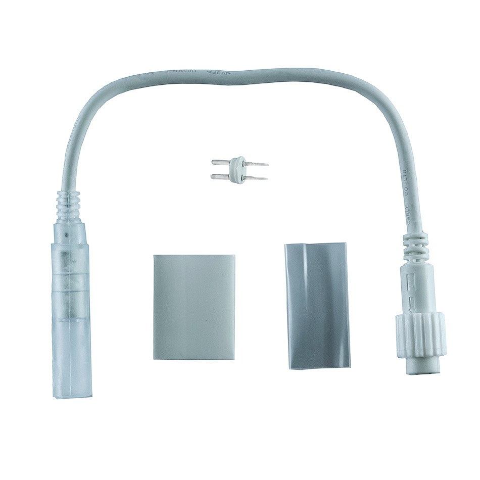Pripojenie medzi hadicou LED a Easy Fix 0,25 m, biela, samec, IP67