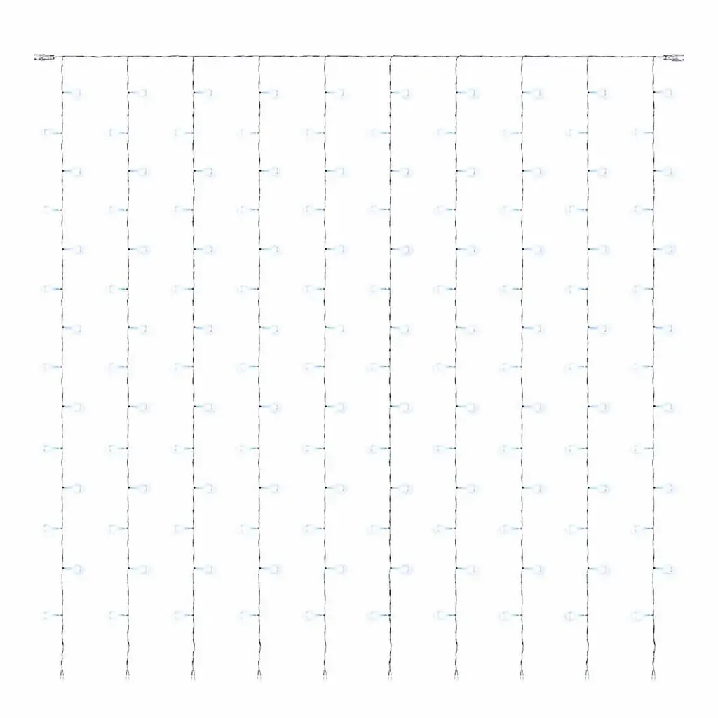 Hobby Line LED svetelná záclona do okna, 200 × 200 cm, ľadovo biela, 200 LED diód, priehľadný kábel, IP20 pre interiér
