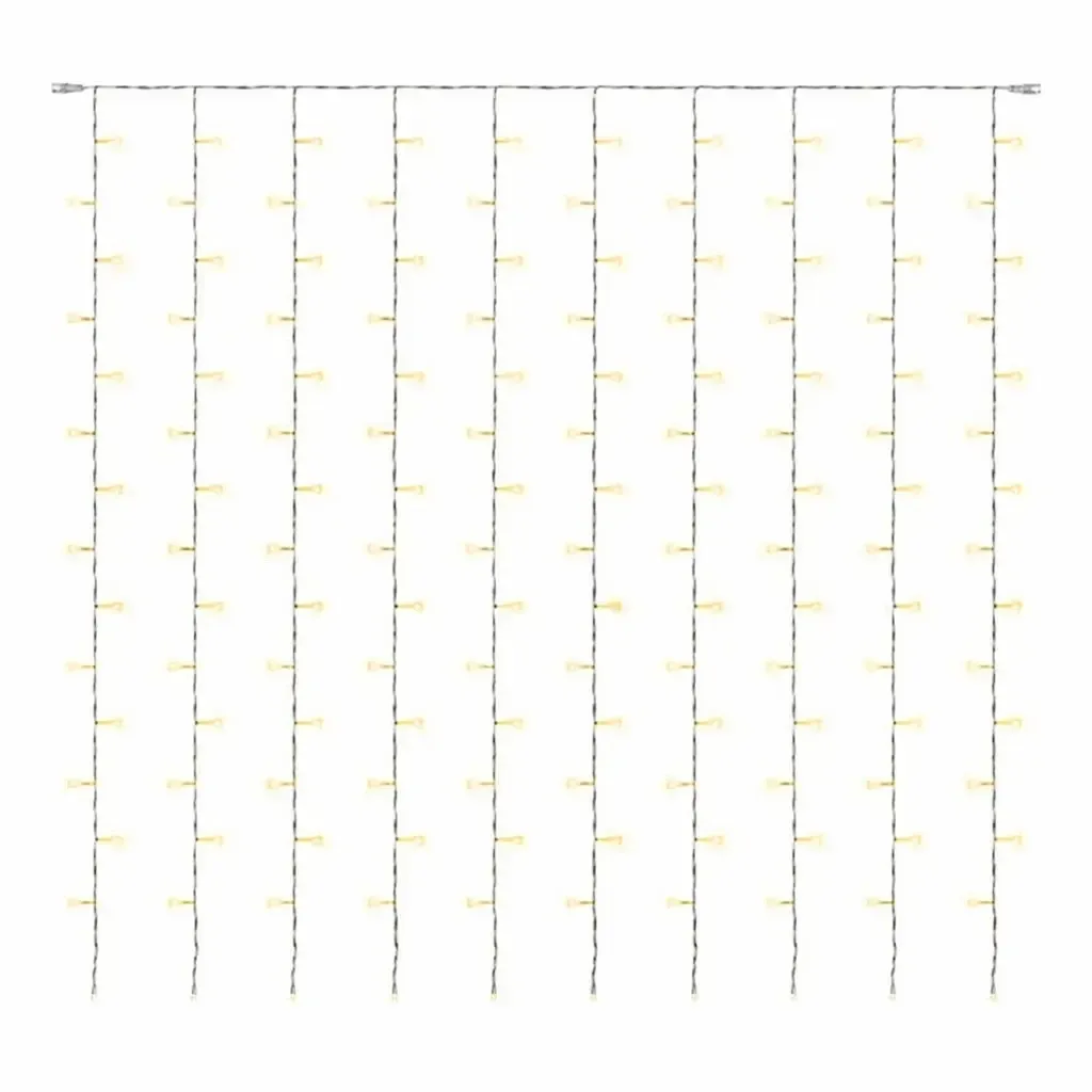 Hobby Line LED svetelná záclona do okna, 200 × 200 cm, teplá biela, 200 LED diód, priehľadný kábel, IP20 pre interiér, predlžovací kábel
