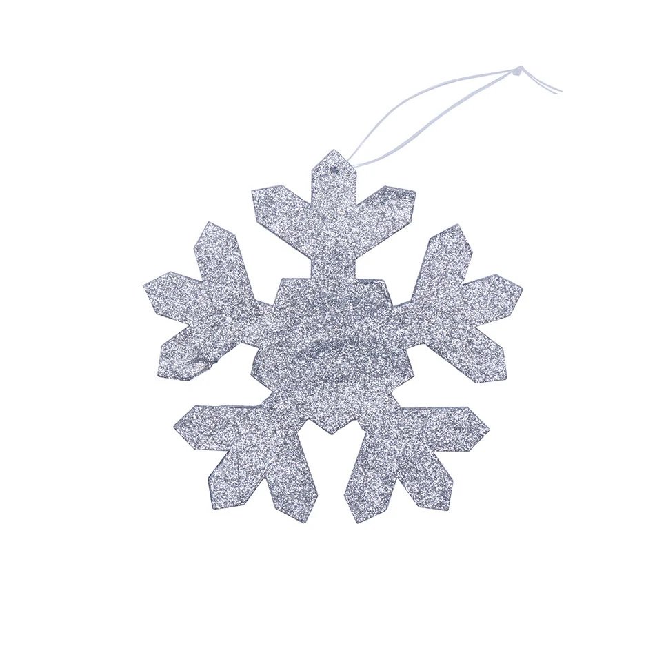 Vianočná ozdoba snehová vločka I, priemer 15 cm, strieborná, preglejka, vonkajšia