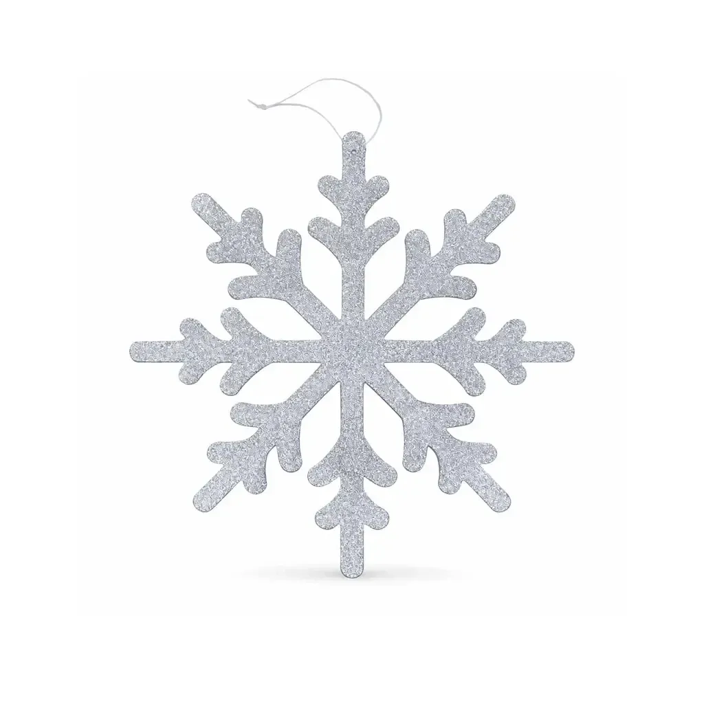 Vianočná ozdoba snehová vločka IV, priemer 40 cm, strieborná, preglejka, vonkajšia