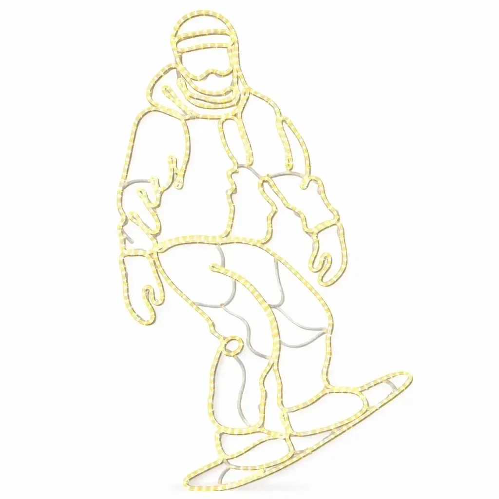 Eco Fix 2D LED svetelný dekor snowboardista, 120 × 230 × 4 cm, teplá biela, závesný, 3D tlač