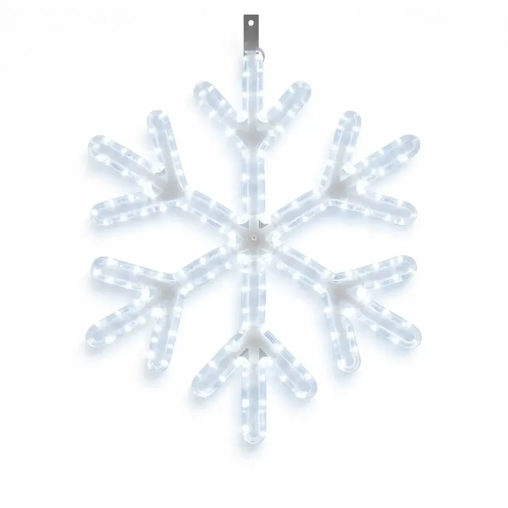 Easy Fix 2D LED svetelná vločka V. Ø 67 cm, ľadovo biela, závesná, 3D tlač