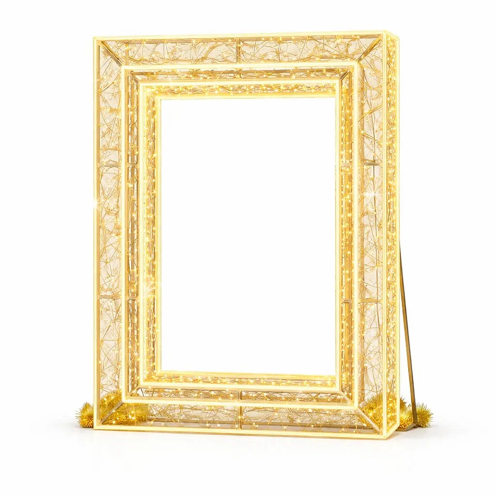 Svetelný fotorámik Eco Fix 3D LED, stojaci fotopoint, 170 × 230 × 20 cm, teplá biela, hliník